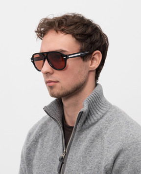 Brunello Cucinelli Чорні сонцезахисні окуляри Paul MOCSTEMS11