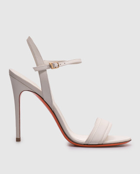 Santoni Белые кожаные босоножки WHLL71501HA2TYLC
