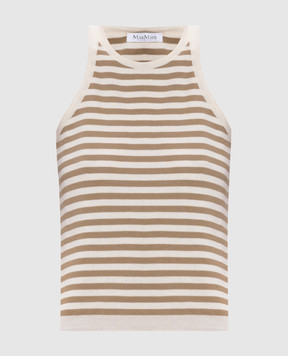Max Mara Бежевый топ ARNES в полоску ARNES