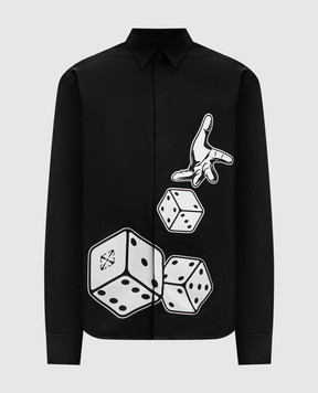 Off-White Чорна сорочка Dices OMGE040W24FAB007