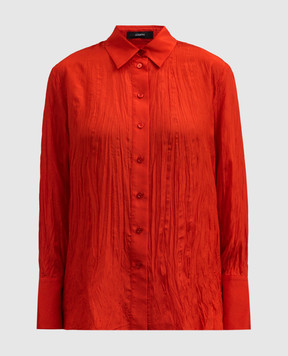 JOSEPH Червона блуза із шовку з ефектом жатки JF008106