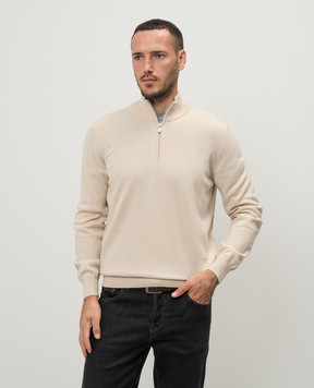 Brunello Cucinelli Джемпер бежевый из кашемира M2200124