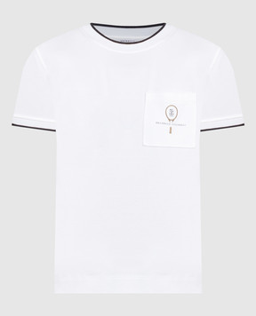 Brunello Cucinelli Белая футболка с логотипом ML824EN400