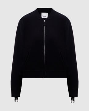 Allude Черный бомбер из шерсти и кашемира с бахромой 25217100