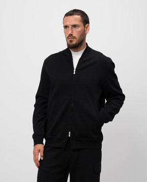 Brunello Cucinelli Черная спортивная куртка с кашемиром и шелком. MM8319072G
