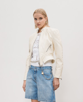 Ermanno Scervino Белая кожаная куртка D440D321VKP