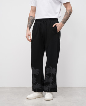 Palm Angels Черные джогеры с принтом PMCH025S25FLE001