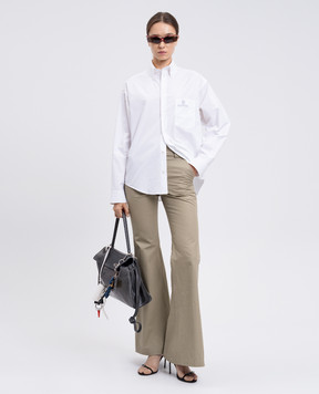 Balenciaga Штани кльош кольору хакі 838866TKP07