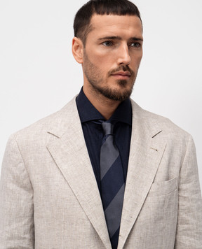 Brunello Cucinelli Галстук из шелка в полоску MV8930018