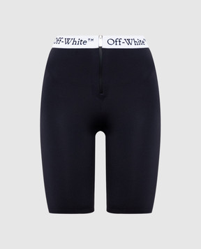 Off-White Черные шорты с контрастным логотипом OWVH029F24JER001
