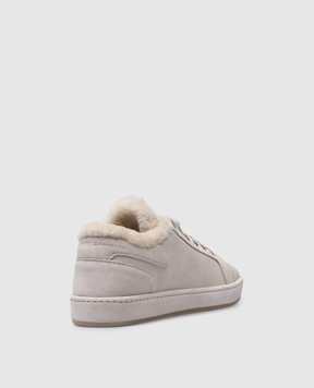 Giuseppe Zanotti Бежевые замшевые кеды City на меху. RW40001