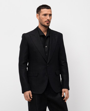 Dolce&Gabbana Чорний піджак з льону G2QS6TFU4MC
