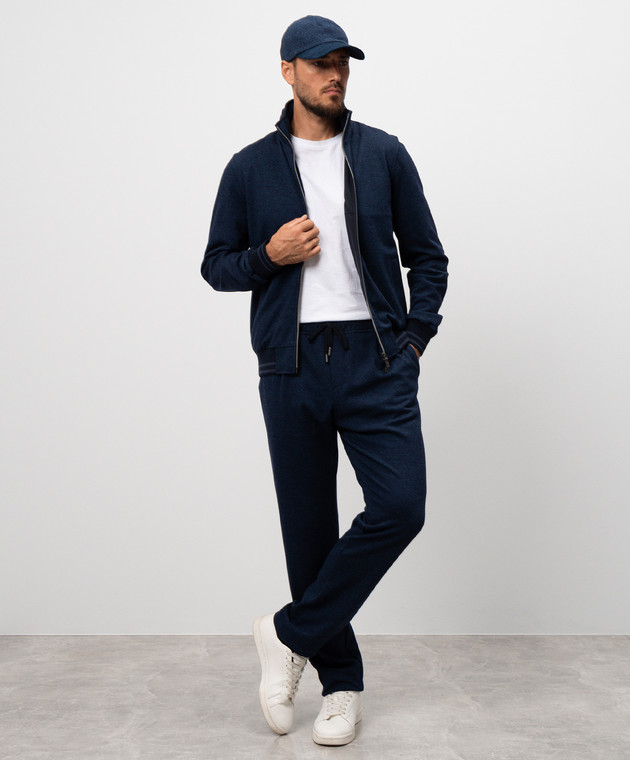 CAPOBIANCO Синие спортивные брюки с шерстью 17M750PL005056 изображение 2