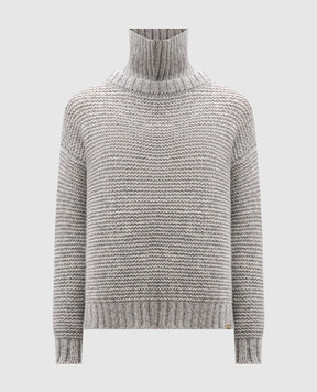Woolrich Серый свитер с шерстью со съемным воротником CFWWKN0297FRUF0749