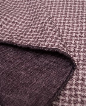 Brunello Cucinelli Фіолетова двостороння хустка-паше із шовку в клітинку MI8800091