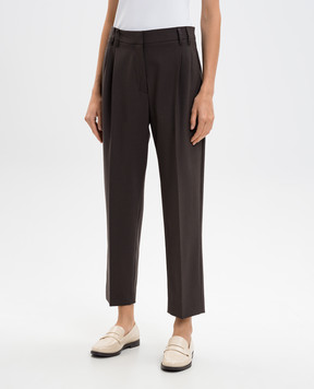 Brunello Cucinelli Коричневые брюки с шерстью M0W07P8308