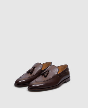 Brunello Cucinelli Коричневі шкіряні лофери з китицями MZUDIPB703