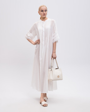 Twinset Біла сукня-сорочка з логотипом 251LM2WBB