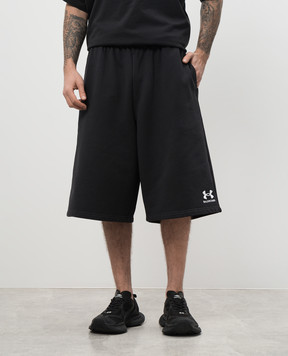 Balenciaga Чорні шорти Large з вишивкою логотипа 795261TRVB8