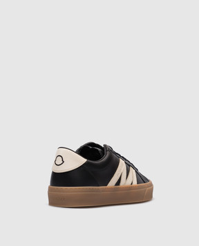 Moncler Чорні шкіряні кеди Monaco2 з логотипом K109A4M00180M6071