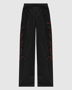 Off-White Черные спортивные брюки с вышивкой логотипа OMCJ019F24FAB001
