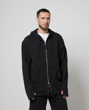 Helmut Lang Чорна спортивна куртка з вишивкою монограми логотипа O01HM505