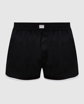 Dolce&Gabbana Черные шорты для плавания с металлическим логотипом M4F43TONR46