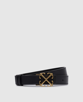 Off-White Чорний шкіряний ремінь з металевою емблемою Arrow OWRB133C99LEA001