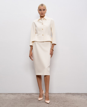 Max Mara Білий жакет LORETTA з баскою LORETTA