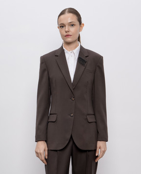 Brunello Cucinelli Коричневий жакет з вовни MG5137512P