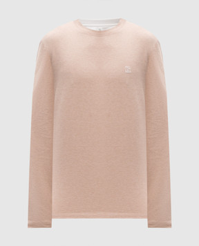Brunello Cucinelli Бежевый лонгслив с логотипом M0B137436