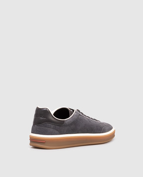 Loro Piana Серые замшевые кеды Tennis Walk FAN8505
