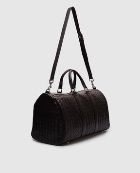 Bottega Veneta Коричневая кожаная дорожная сумка-дафл с плетением 781053V2HL1