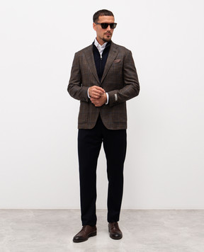 Canali Синий кардиган из шерсти MK01149C0022