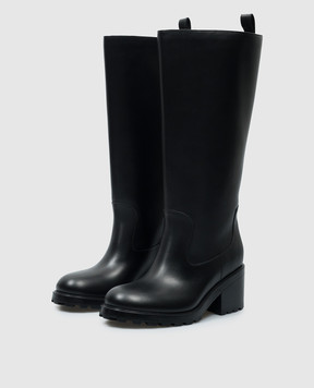 Bally Черные кожаные сапоги Grena с логотипом WB550QVT486