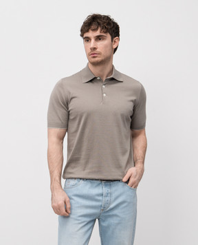 Brunello Cucinelli Поло кольору хакі з окантуванням M29800125
