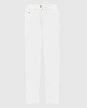 Palm Angels Білі джинси з фактурним логотипом PWYB032R24DEN003