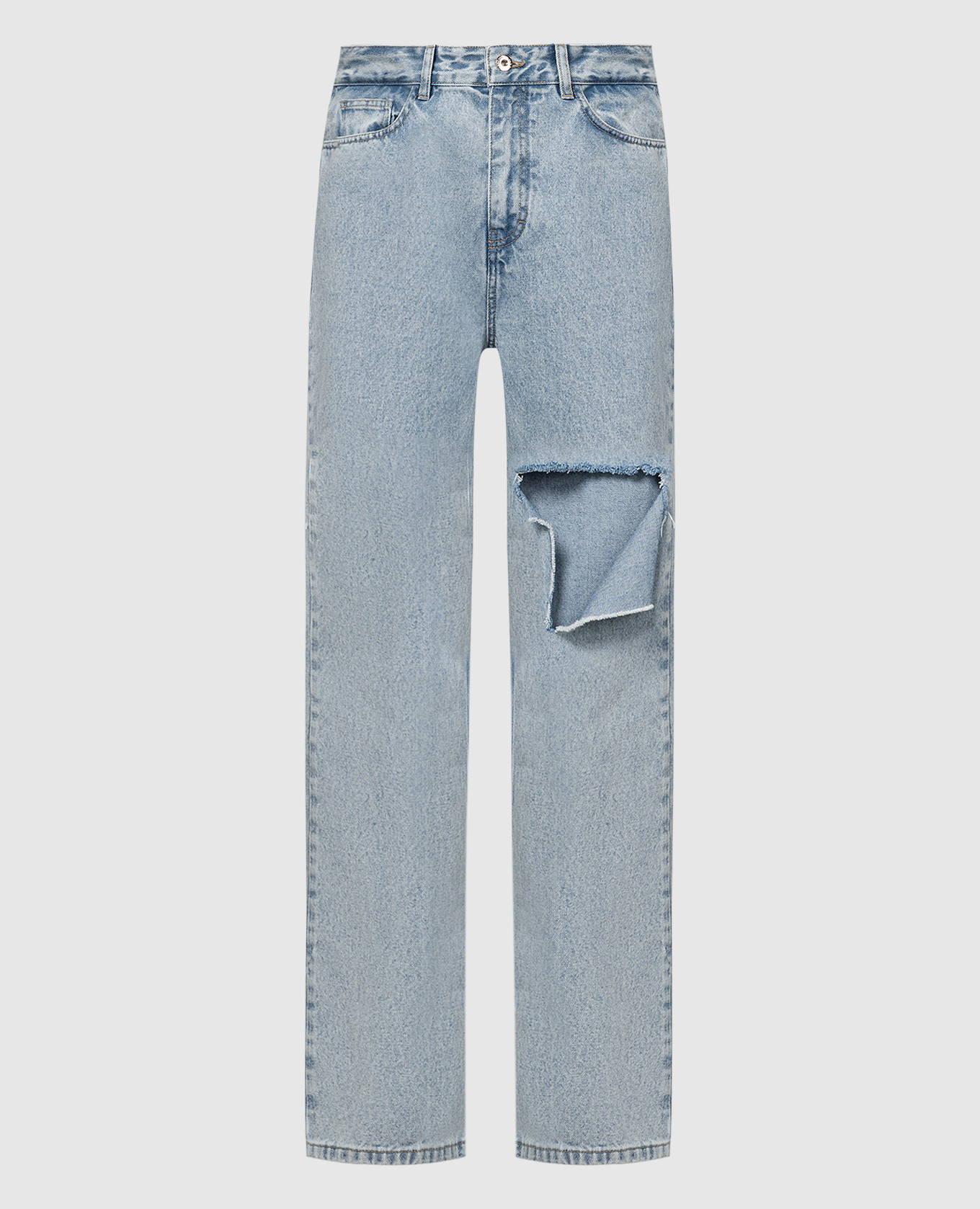 Blue jeans with a cutout