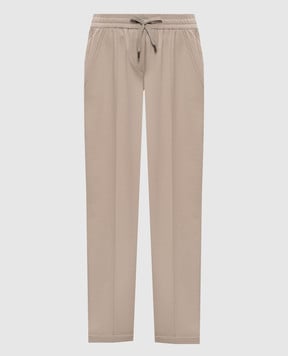 Brunello Cucinelli Бежевые спортивные штаны с цепочкой мониль MP827FB799