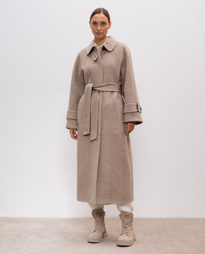 Brunello Cucinelli Бежевое пальто из шерсти и кашемира MG5009855
