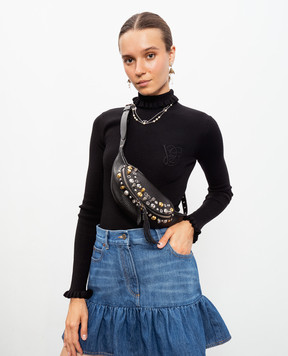 Valentino Черная кожаная поясная сумка Nellcôte 7Y2B0R39MJL