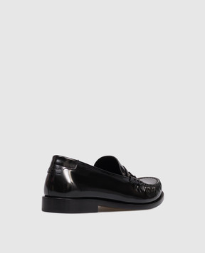 Saint Laurent Чорні шкіряні глянцеві лофери 670231AAA7R