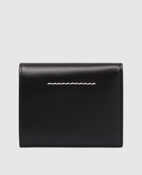 Maison Margiela MM6 Чорне шкіряне портмоне з логотипом SA6UI0030P8622