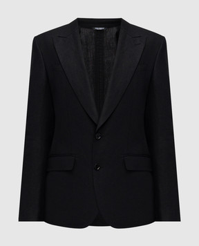 Dolce&Gabbana Чорний піджак з льону G2QS6TFU4MC