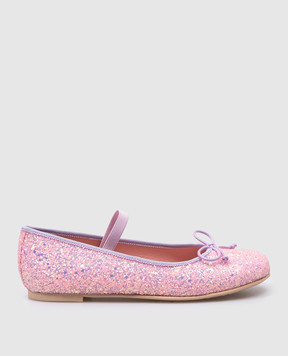 Pretty Ballerinas Детские розовые балетки Hannah с глитером 48793