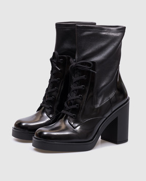 Stuart Weitzman Чорні шкіряні ботильйони EVERITT 80 SJ308