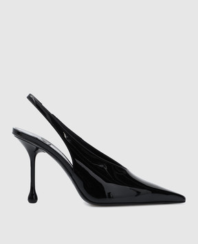 Jimmy Choo Черные кожаные лакированные слингбеки Isa ISA95PAT