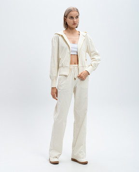 Twinset Белая вельветовая спортивная куртка 242LI2NAA