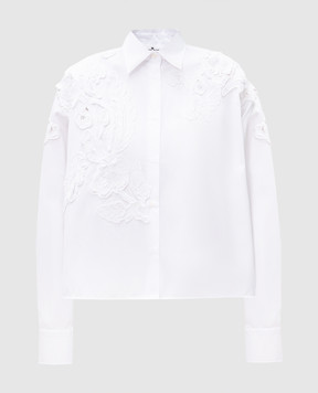 Ermanno Scervino Біла сорочка з квітковою аплікацією D462K391BQP