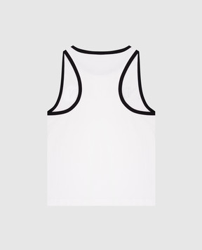 Balmain Детский белый топ с контрастным принтом логотипа BW8B32Z23891214